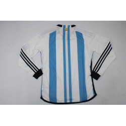 Argentina Tres Estrellas Player Version Manga Larga Local 2023 Argentina Tres Estrellas Player Version Manga Larga Local 2023