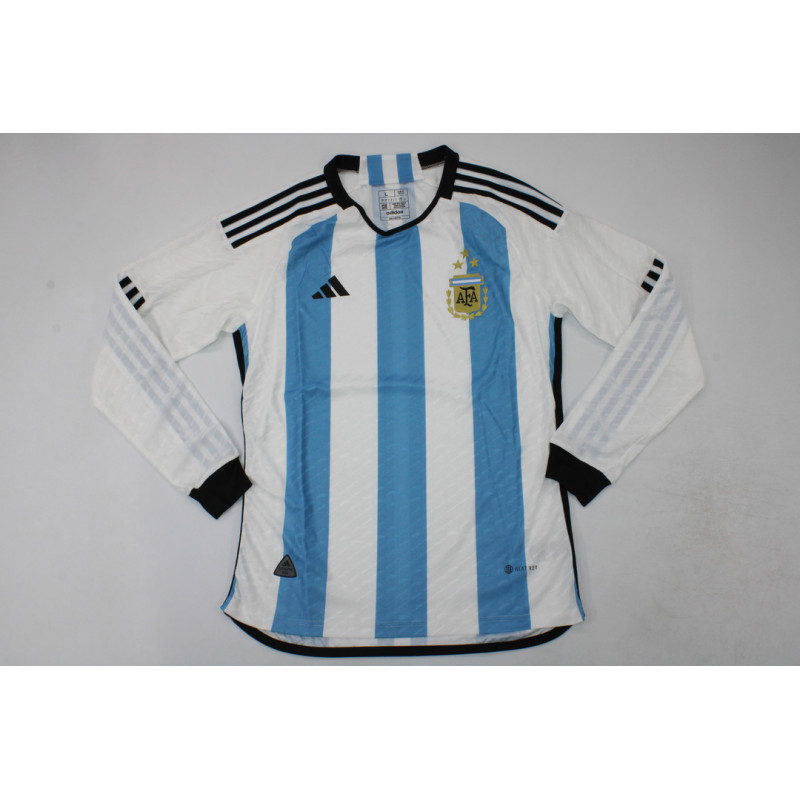 Argentina Tres Estrellas Player Version Manga Larga Local 2023 Argentina Tres Estrellas Player Version Manga Larga Local 2023