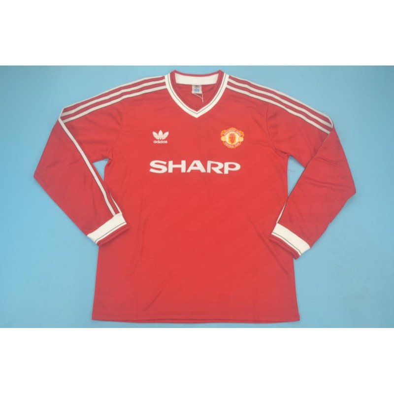 Manchester United Retro Manga Larga Local 86-88 Manchester United Retro Manga Larga Local 86-88