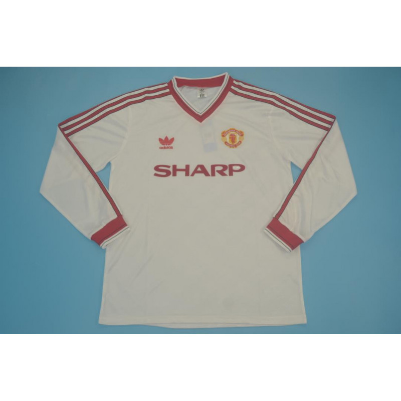 Manchester United Retro Manga Larga Visitante 86-88 Manchester United Retro Manga Larga Visitante 86-88